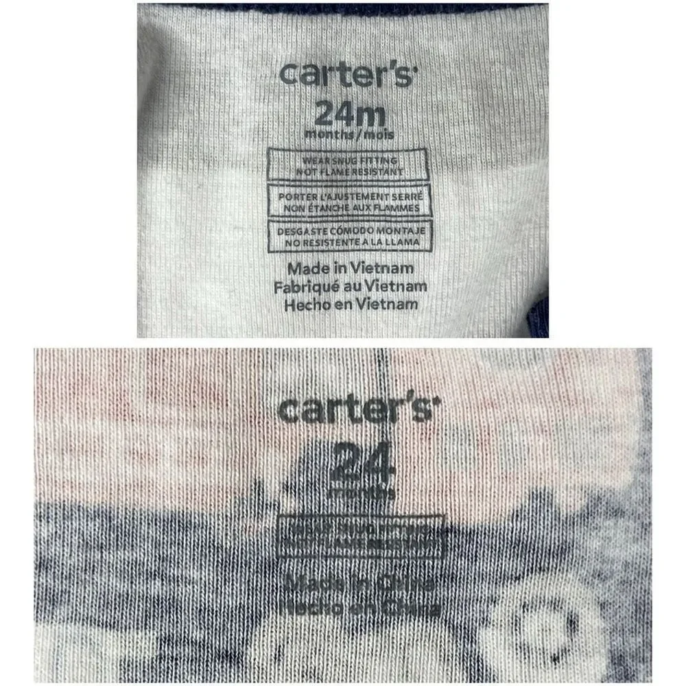 Carter's (2) Footies Sleepers Police‎ Fire EMS Flamingo Striped Zippy 24 months